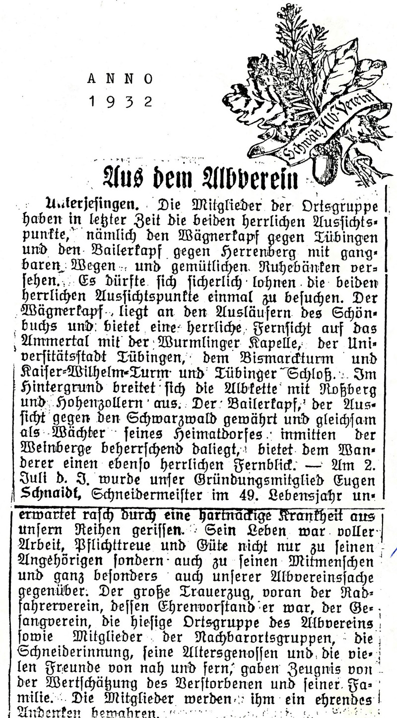 Albverein anno 1931